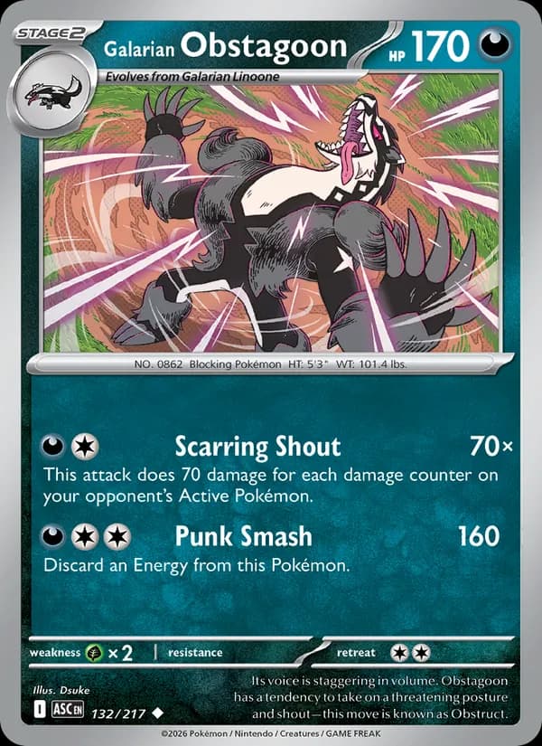 Galarian Obstagoon card in English