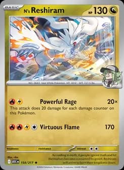 N's Reshiram card in English