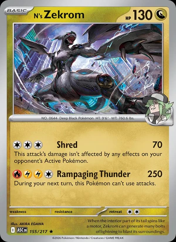 N's Zekrom card in English