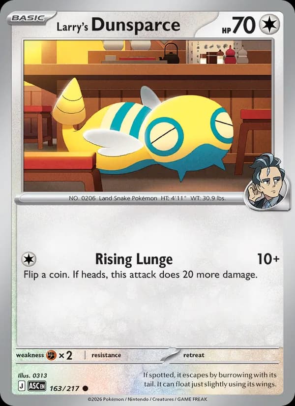 Larry's Dunsparce card in English