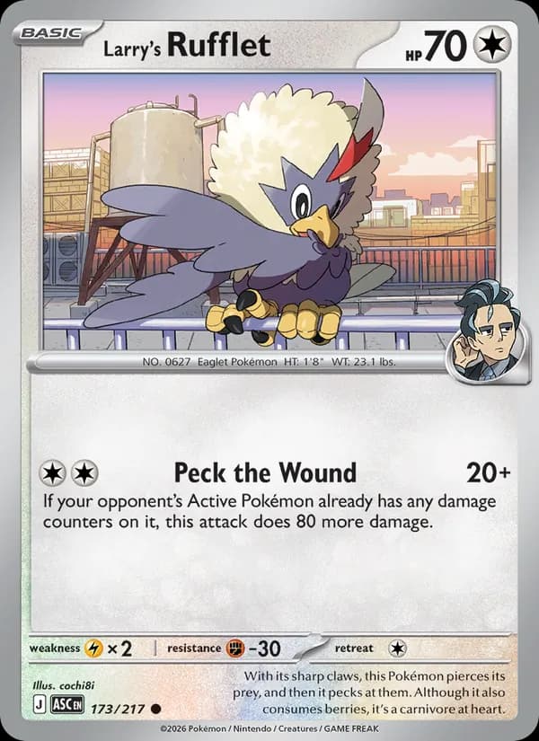 Larry's Rufflet card in English