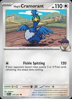 Hop's Cramorant card in English