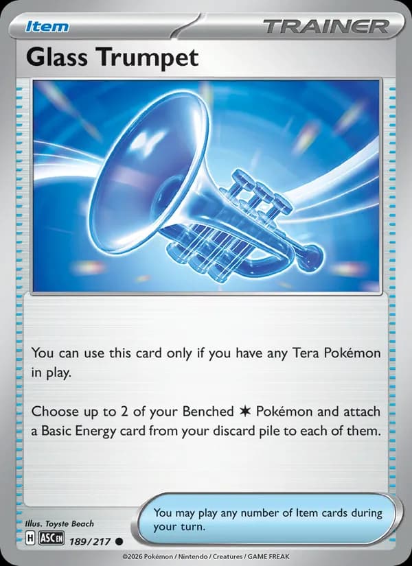 Glass Trumpet card in English