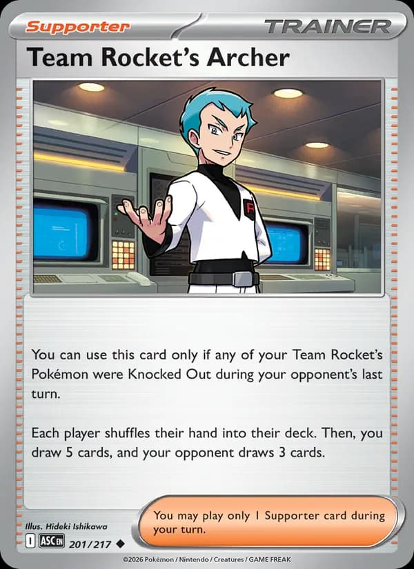 Team Rocket's Archer card in English