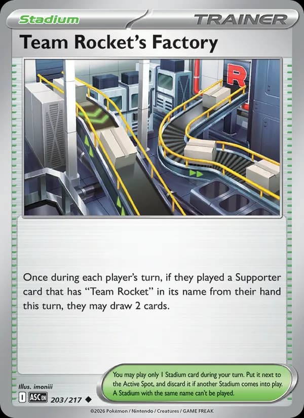 Team Rocket's Factory card in English