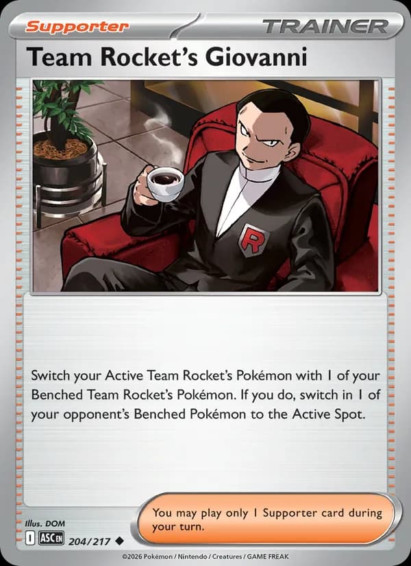 Team Rocket's Giovanni card in English