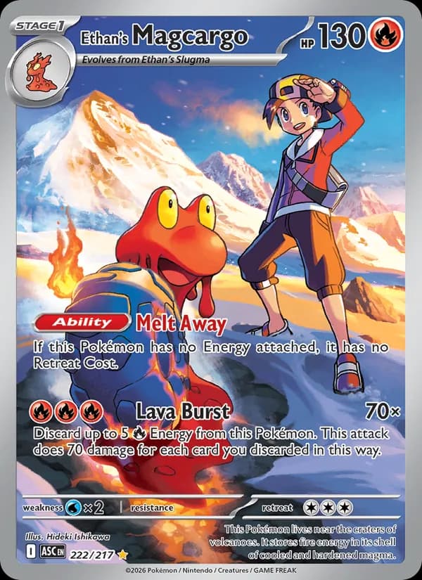 Ethan's Magcargo card in English