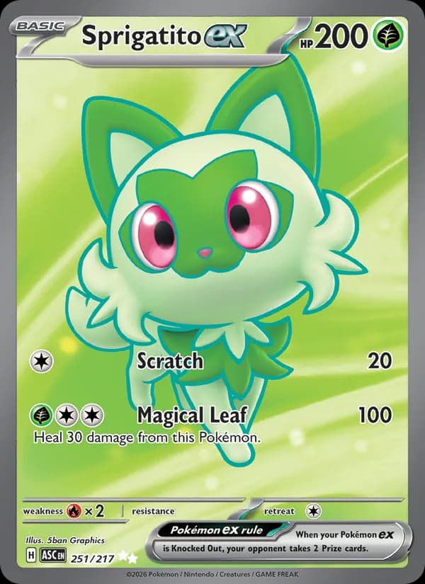 Sprigatito ex card in English
