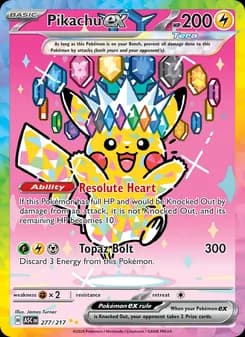 Pikachu ex card in English