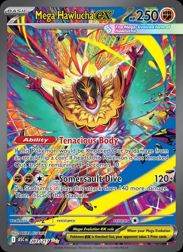 Mega Hawlucha ex card in English