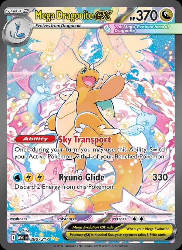 Mega Dragonite ex card in English