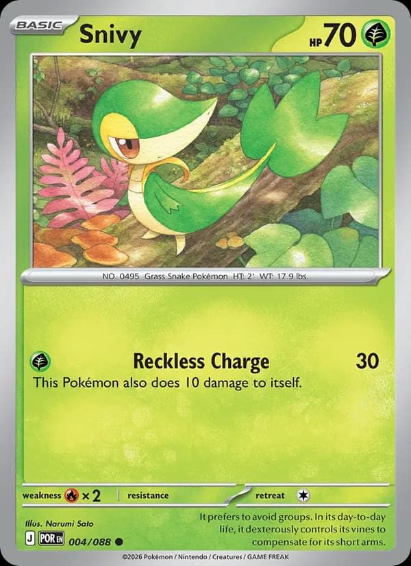 Snivy card in English