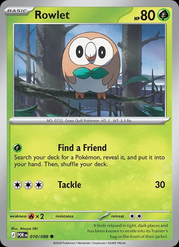 Rowlet card in English