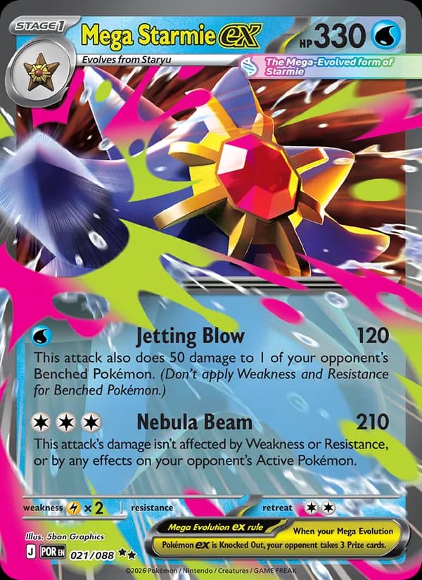 Mega Starmie ex card in English