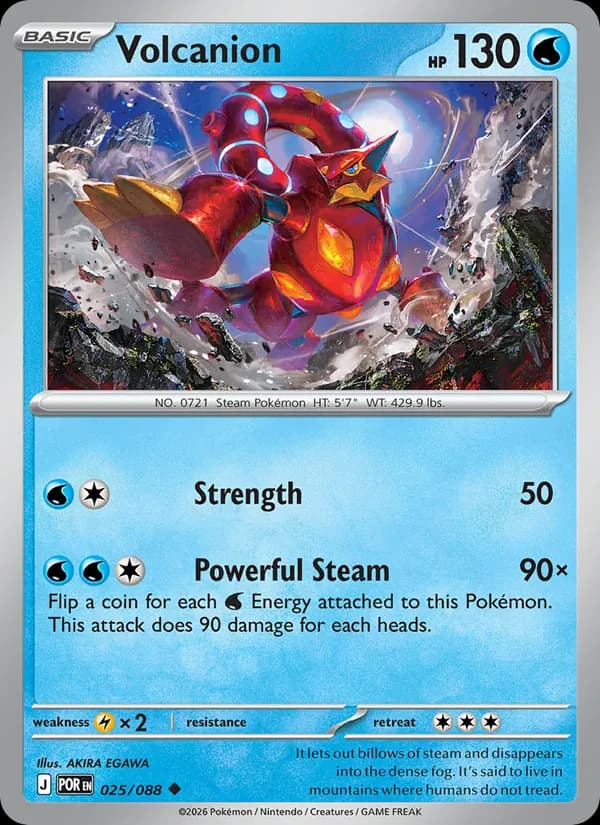 Volcanion card in English