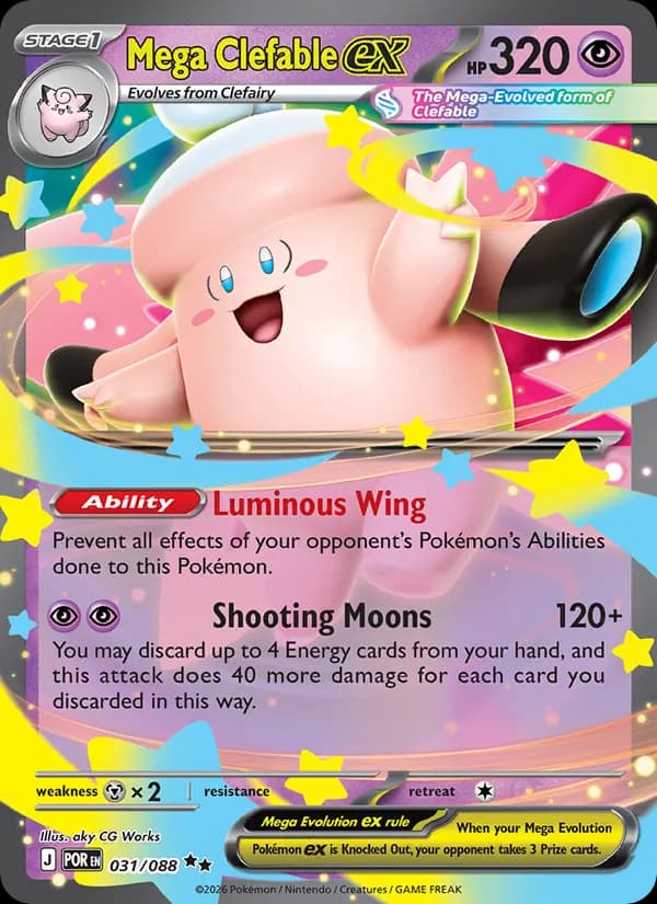 Mega Clefable ex card in English