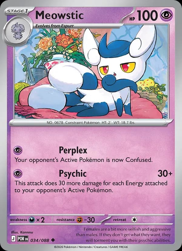 Meowstic card in English