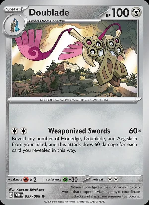Doublade card in English