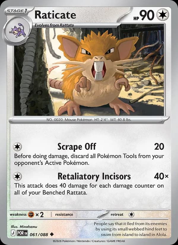 Raticate card in English