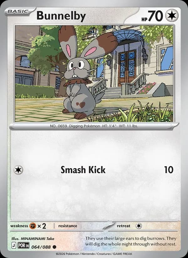 Bunnelby card in English