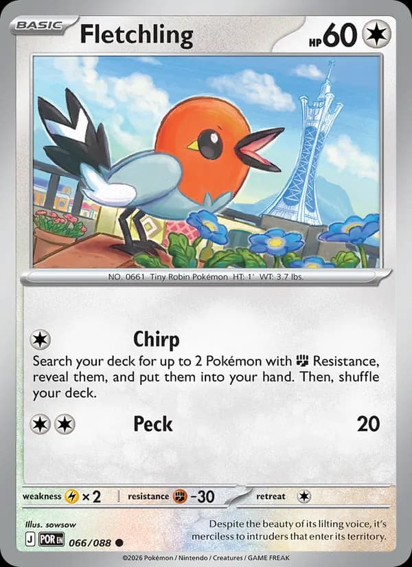 Fletchling card in English