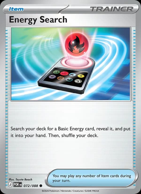 Energy Search card in English