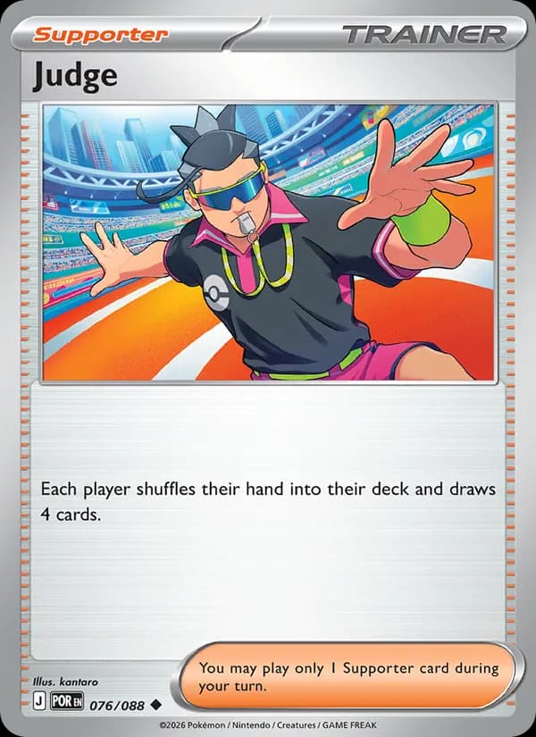 Judge card in English