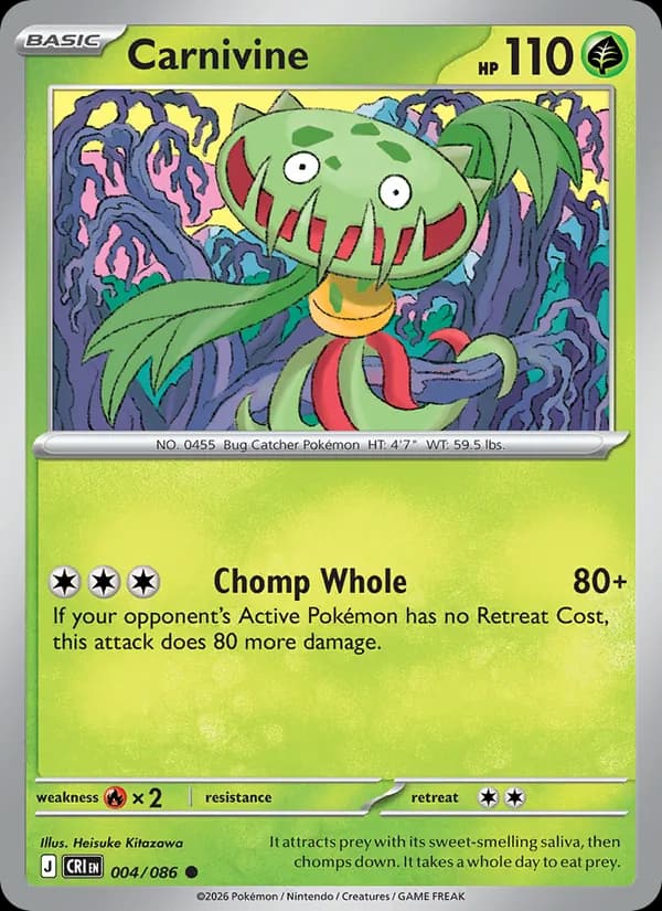 Carnivine card in English