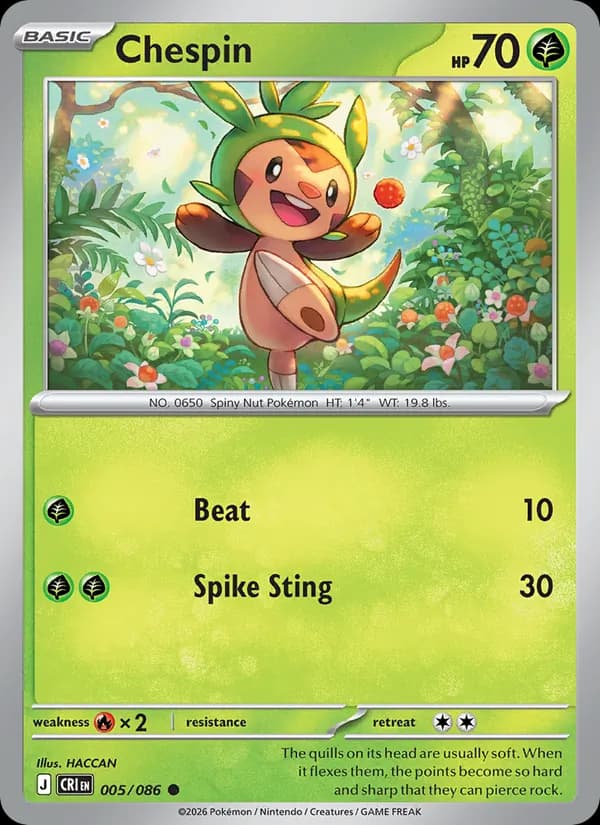Chespin card in English