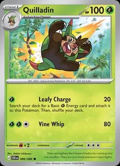 Quilladin card in English