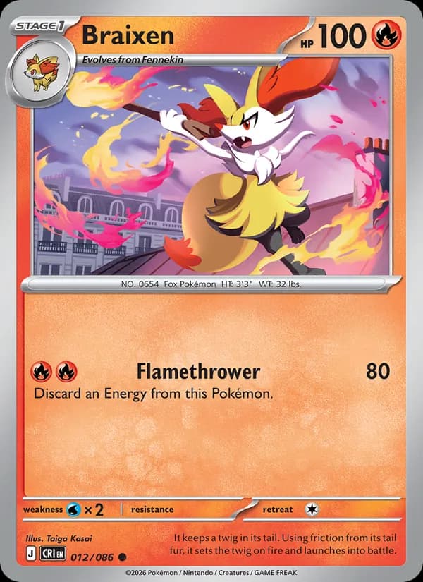 Braixen card in English