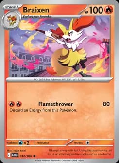 Braixen card in English