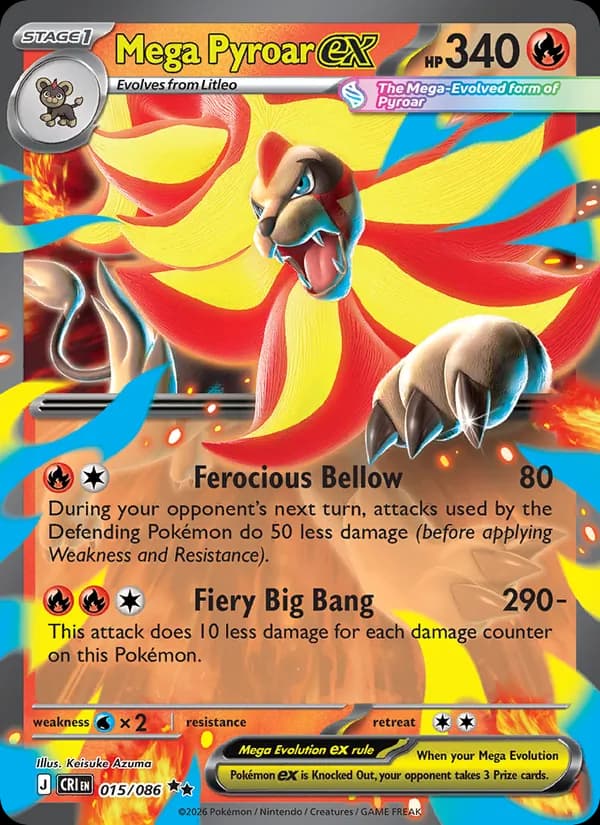 Mega Pyroar ex card in English