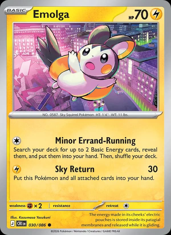 Emolga card in English