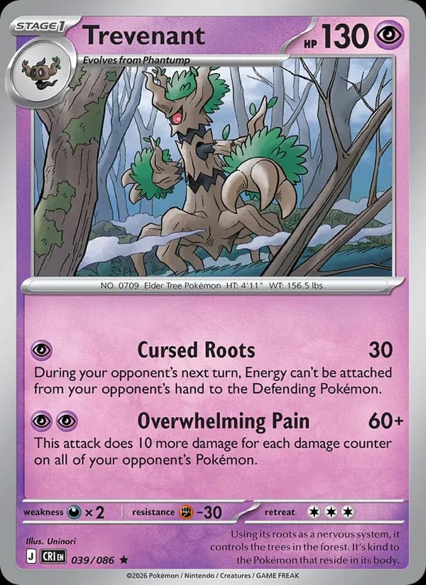 Trevenant card in English