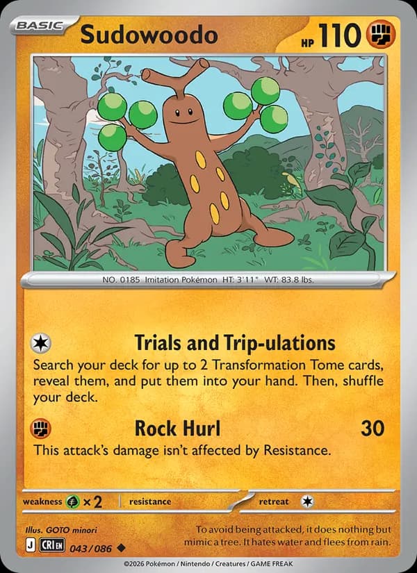 Sudowoodo card in English