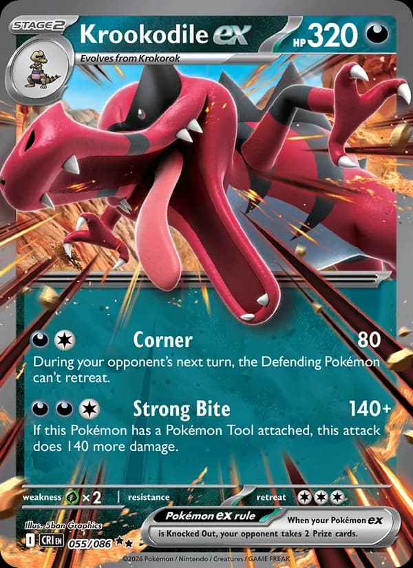 Krookodile ex card in English