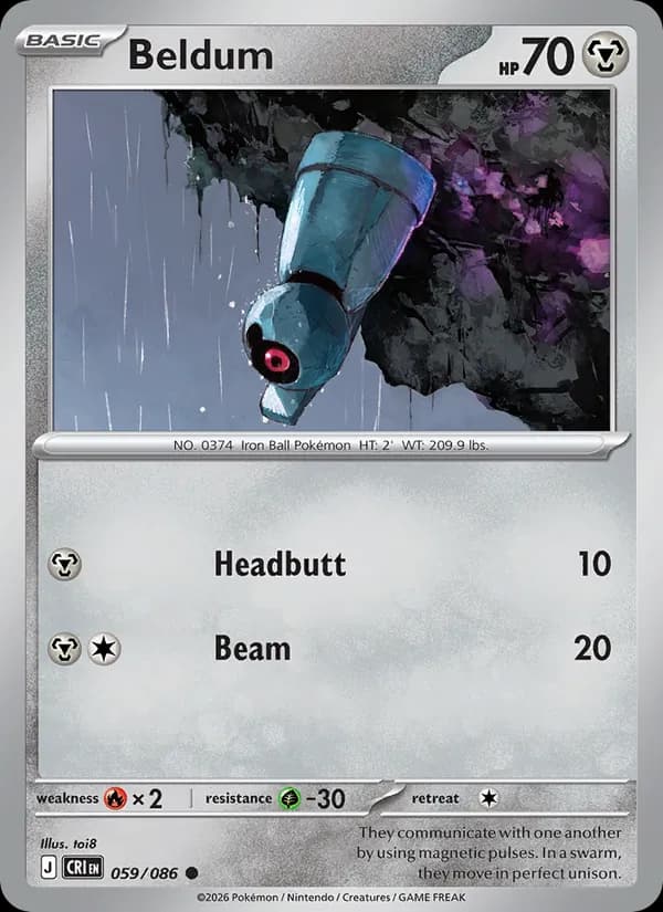 Beldum card in English