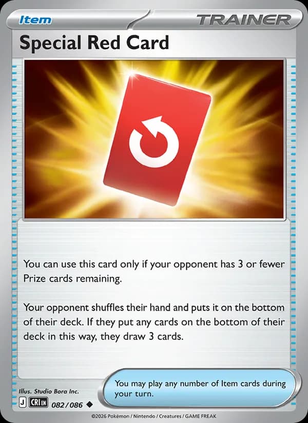 Special Red Card card in English