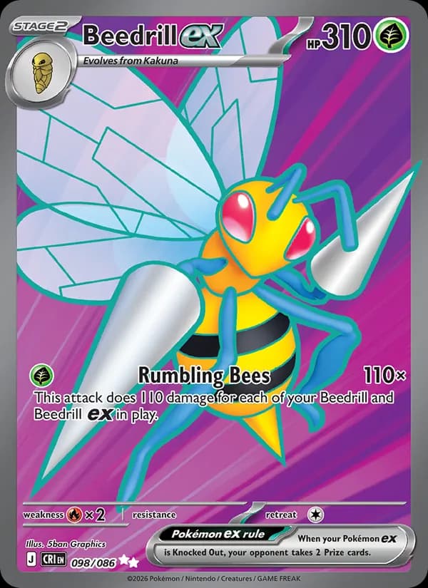 Beedrill ex card in English