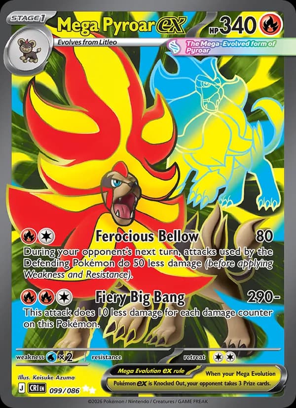 Mega Pyroar ex card in English