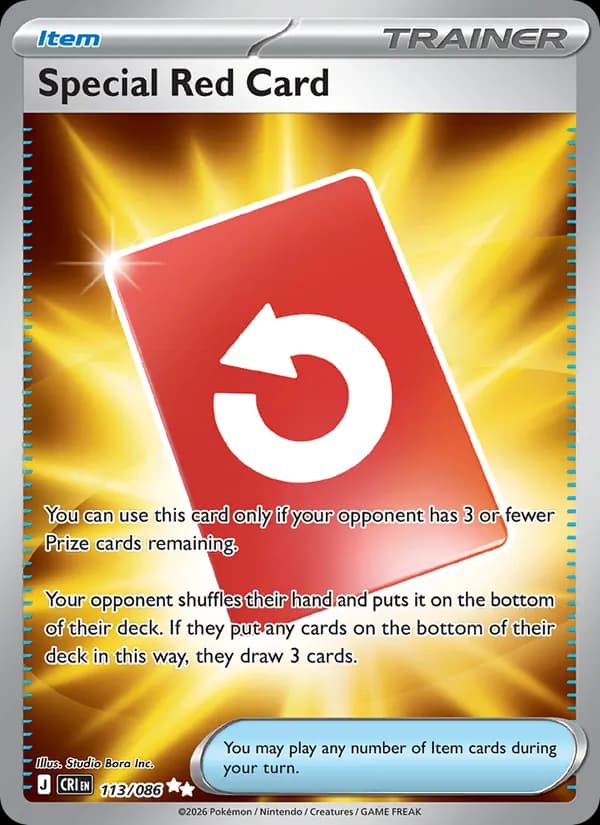 Special Red Card card in English