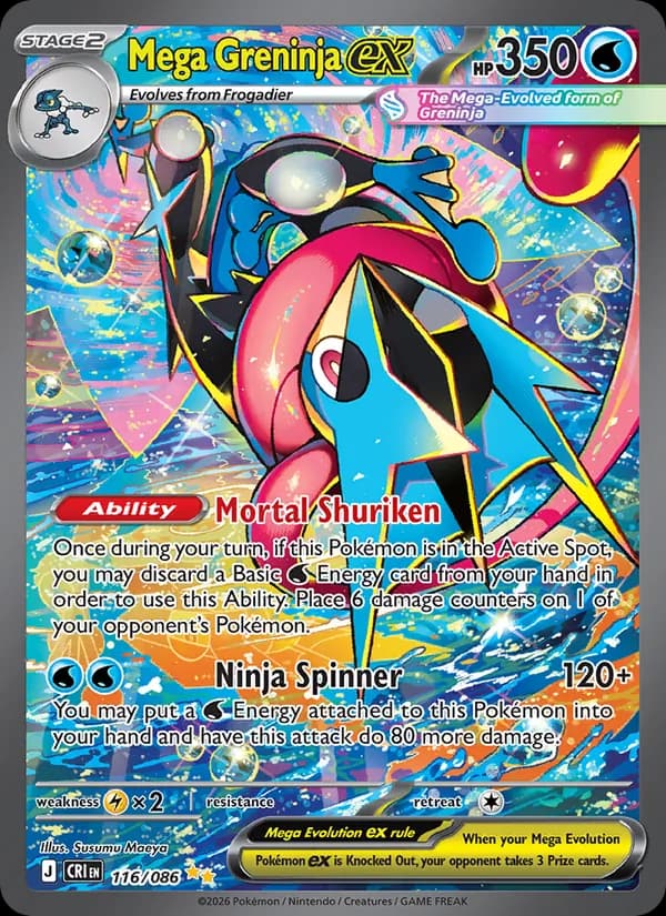 Mega Greninja ex card in English