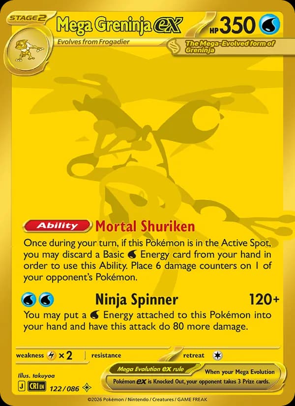 Mega Greninja ex card in English
