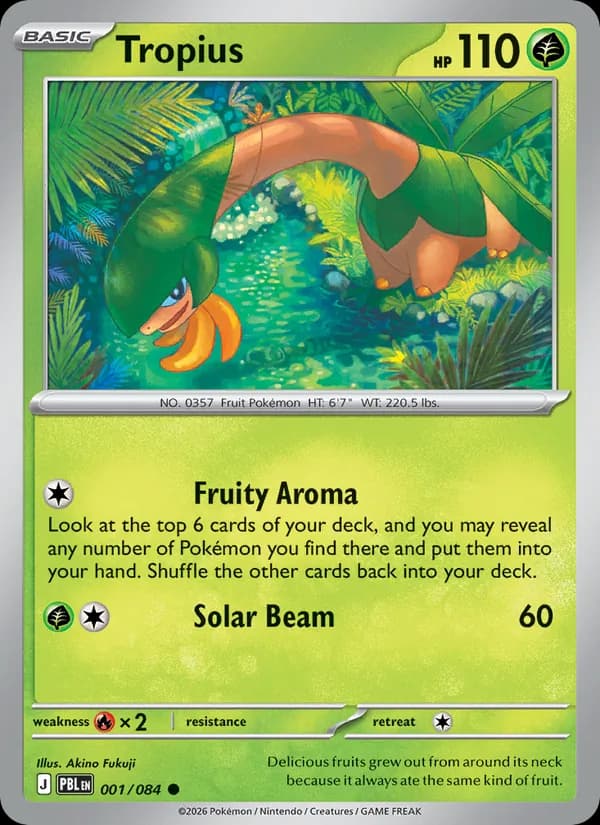 Tropius card in English