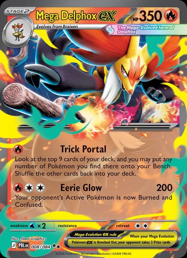Mega Delphox ex card in English