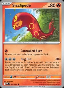 Sizzlipede card in English