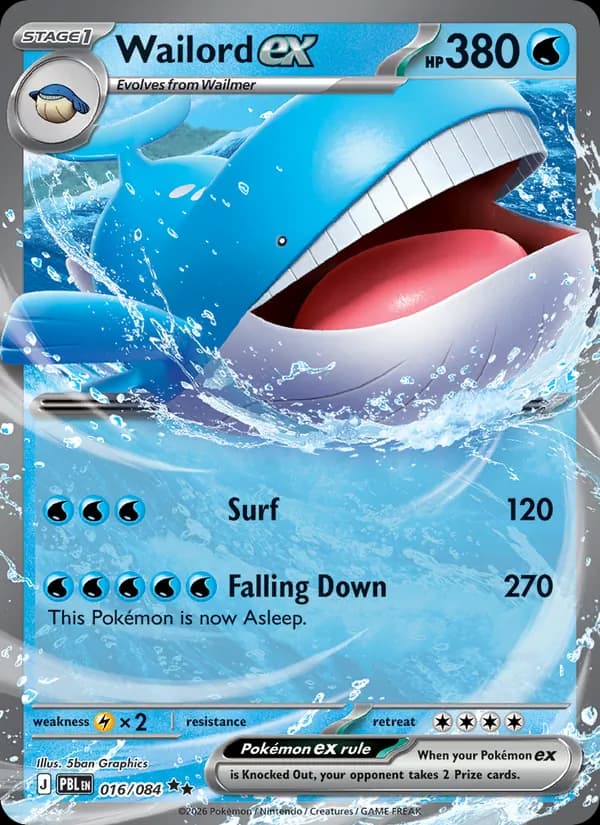 Wailord ex card in English