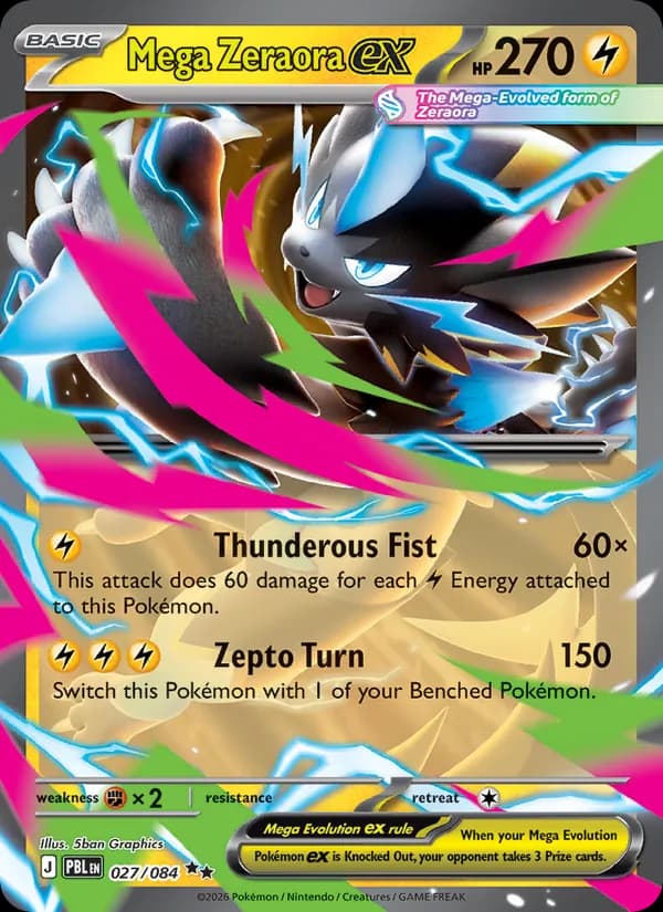 Mega Zeraora ex card in English