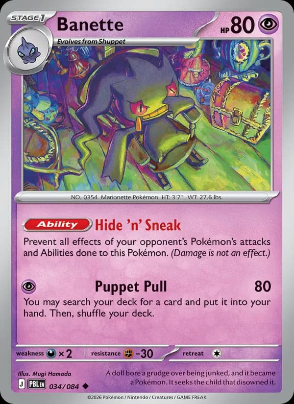 Banette card in English